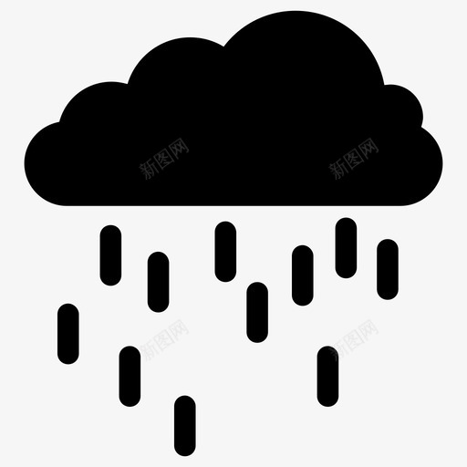 雨云灰色雨滴图标svg_新图网 https://ixintu.com 天空 暴风云 潮湿 灰色 雨 雨云 雨伞 雨滴 风暴