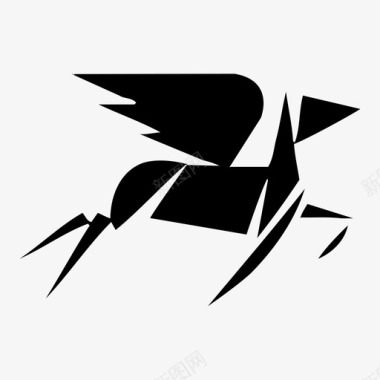 飞马座多边形艺术有翼图标图标