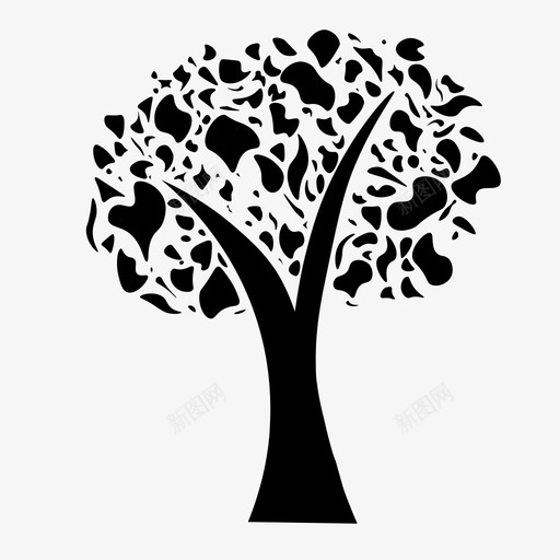 抽象树图标svg_新图网 https://ixintu.com 抽象树
