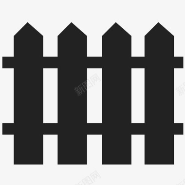 栅栏风格尖桩篱笆图标图标