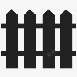 篱笆桩栅栏风格尖桩篱笆图标高清图片