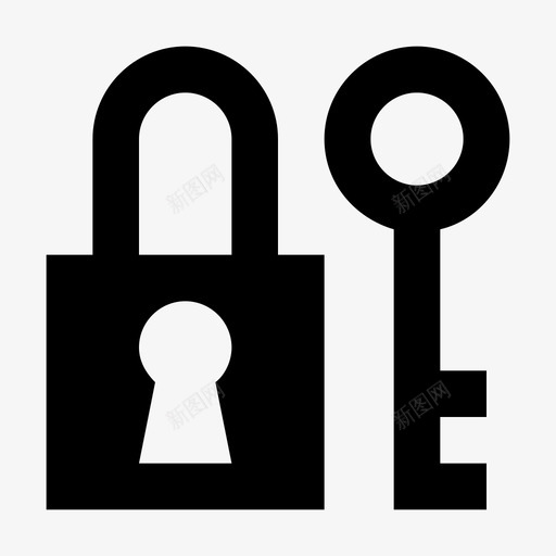 锁安全保护图标svg_新图网 https://ixintu.com 云数据技术材料设计图标 保护 保持安全 加密 安全 密码 访问 连锁 锁 锁钥匙