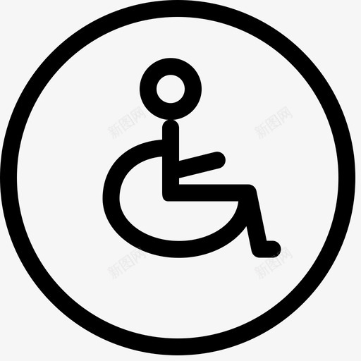 无障碍轮椅标志人图标svg_新图网 https://ixintu.com 人 坐着 无障碍轮椅 标志 残疾人 男人 腿 设施