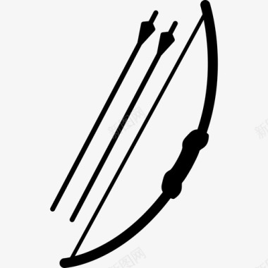 狩猎弓箭和弓箭武器工具多种运动图标图标