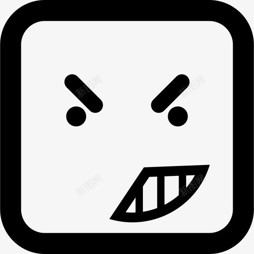 愤怒在圆形方形轮廓界面情绪方块的表情符号脸上图标svg_新图网 https://ixintu.com 情绪方块的表情符号脸上 愤怒在圆形方形轮廓 界面