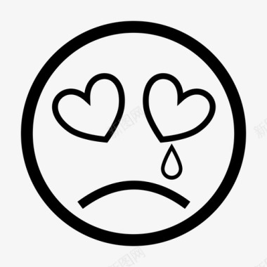 在爱破碎的心哭泣的表情图标图标