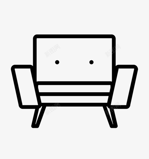 扶手椅加粗金色图标svg_新图网 https://ixintu.com 不 休息室 保留 出售 加粗 扶手椅 沙发 金色