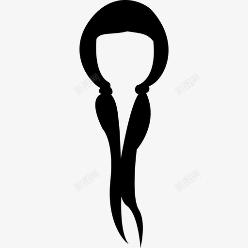 女性长发马尾辫造型图标svg_新图网 https://ixintu.com 发廊 女性长发 造型 马尾辫