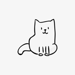 黄金猫卡板猫坐微笑猫宠物图标高清图片