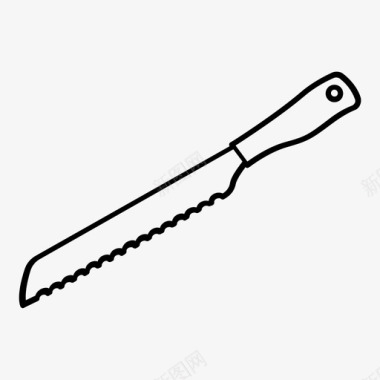 刀餐具锯齿形图标图标