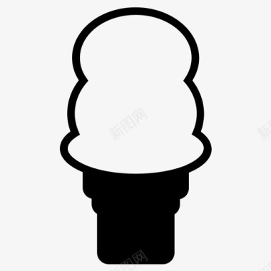 冰淇淋筒补充品派图标图标