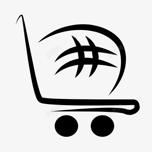 购物车推磅标志图标svg_新图网 https://ixintu.com 在线 推 搬运 杂货 磅标志 装载 购物车 运输
