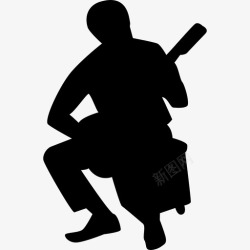 弗拉门戈吉他手的图标弗拉门戈吉他手剪影弗拉门戈舞扁平图标高清图片