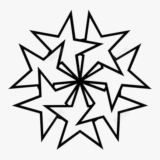 星形堆叠旋转图标svg_新图网 https://ixintu.com 几何形状 删除 另一个 堆叠 忽略 旋转 星形 标记 检查