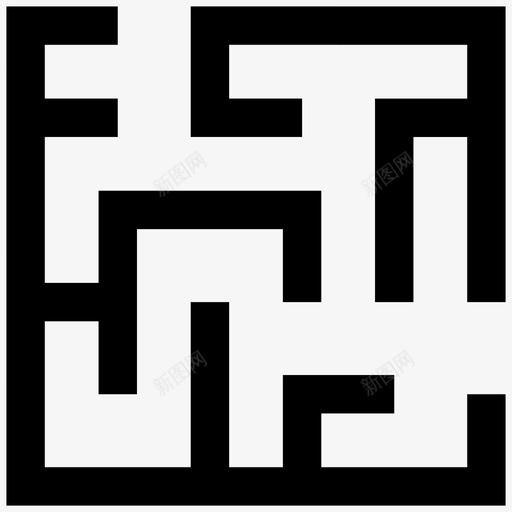 迷宫路径游戏图标svg_新图网 https://ixintu.com 乐趣 前进 发现 后退 挑战 游戏 解决方案 路径 迷宫 迷宫迷宫