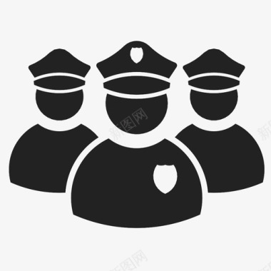 警察部队小队保安图标图标