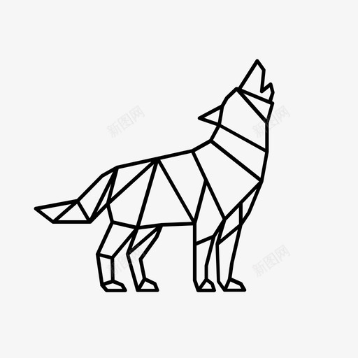 狼图案折纸图标svg_新图网 https://ixintu.com 不 保留 几何 几何动物 出售 动物 图案 折纸 狼 粗体 金色