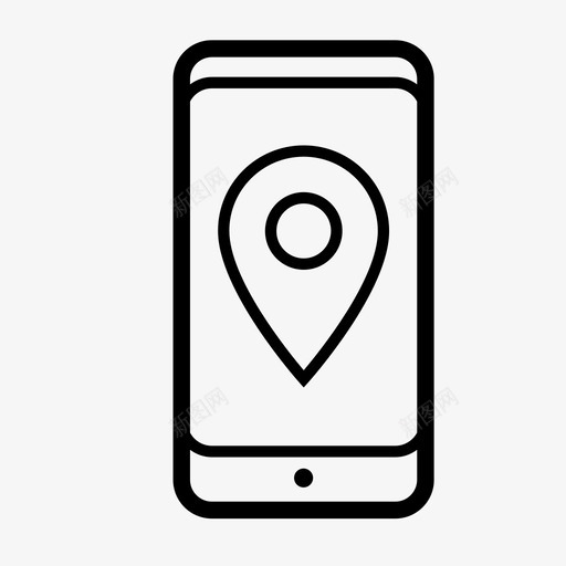 移动gps地图位置图标svg_新图网 https://ixintu.com 位置 地图 地标 应用程序 指南 方向 智能手机 移动gps