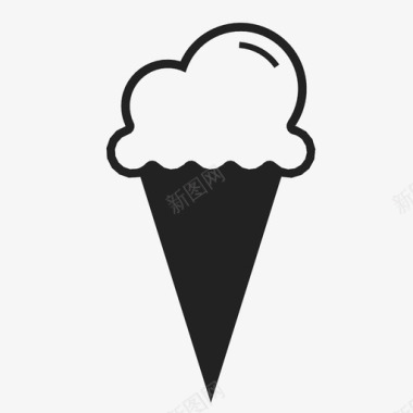 冰淇淋筒夏天热图标图标