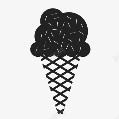 冰淇淋筒华夫饼筒甜的图标图标