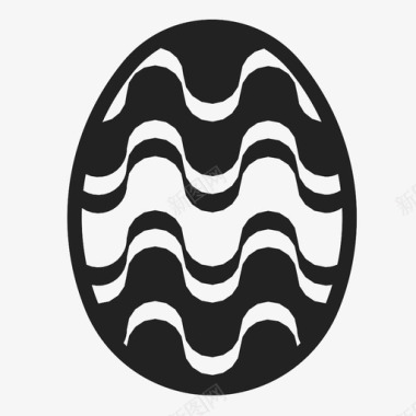 复活节彩蛋贝壳彩绘图标图标