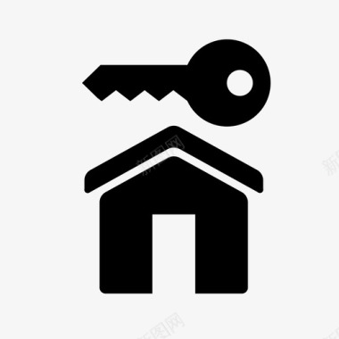 房子钥匙简单的黑色图标图标