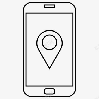 智能手机地图pin标志手机地图pin图标图标