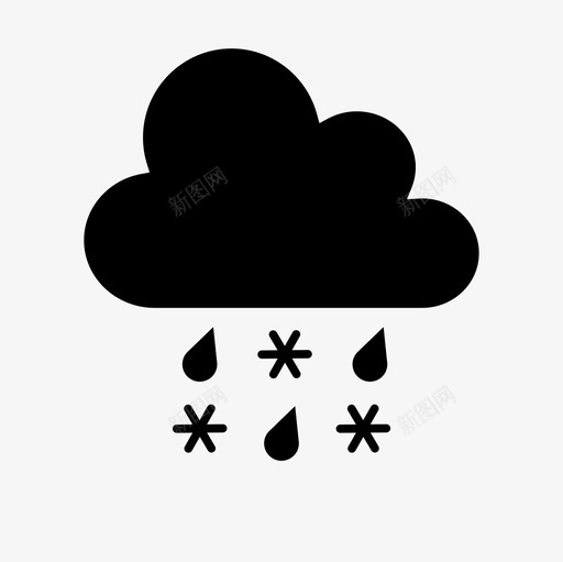 雨雪天气信号图标svg_新图网 https://ixintu.com 云 信号 冬天 前进 加上 天气 指示 暴风雪 雨雪