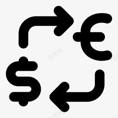 货币兑换汇率欧元图标图标