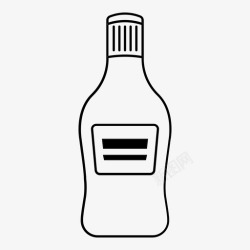 白朗姆酒朗姆酒瓶放松酒图标高清图片