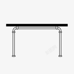 LOFT工业咖啡桌工业桌管道无图标高清图片