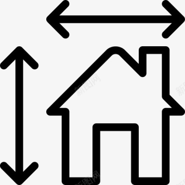 房屋尺寸建筑住宅图标图标
