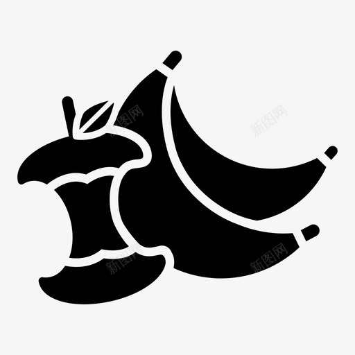 有机垃圾苹果香蕉图标svg_新图网 https://ixintu.com 变质水果 有机垃圾 水果 苹果 食用 香蕉
