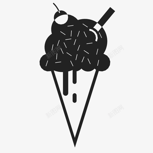 冰淇淋筒夏日融化图标svg_新图网 https://ixintu.com 冰淇淋筒 冷 夏日 巧克力 樱桃 款待 甜点 糖果 融化 食物