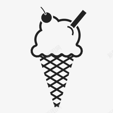 冰淇淋筒信号标记图标图标