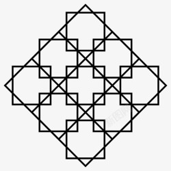 对称性图案9颗拉克希米之星拉克希米之星正方形图标高清图片