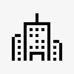 圆形光栅图像像素图标百万像素图像办公楼公司形象图标高清图片