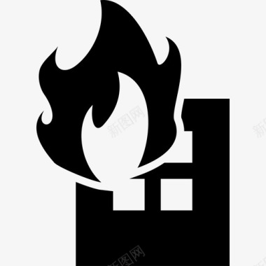 着火的建筑建筑物基本图标图标