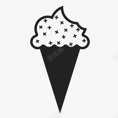 冰激凌蛋卷甜的夏天的图标图标