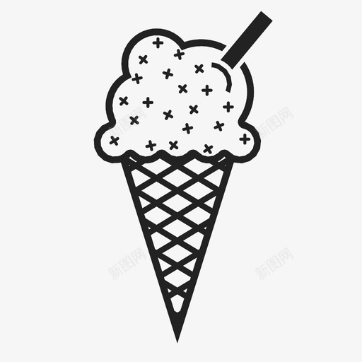 冰淇淋筒甜的夏天图标svg_新图网 https://ixintu.com 乳制品 冰淇淋筒 冷的 华夫饼 夏天 甜点 甜的 糕点 食物