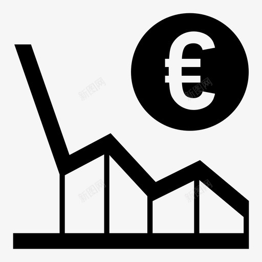 投资下跌欧元图标svg_新图网 https://ixintu.com 下跌 交易 图表 市场下跌 投资 欧元 股票 股票市场 货币 金融