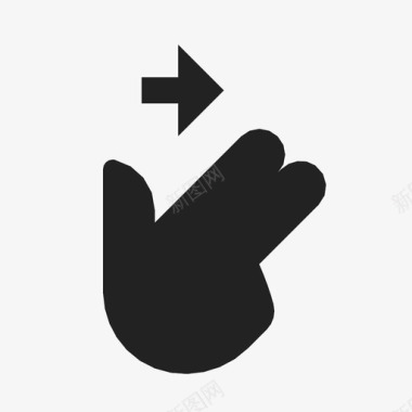 两个手指向右滑动推过图标图标