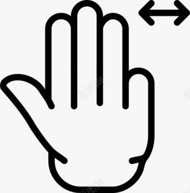 三个手指水平滑动交换滚动图标图标