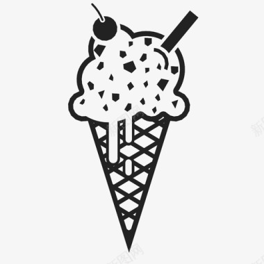 冰淇淋筒甜的夏天的图标图标