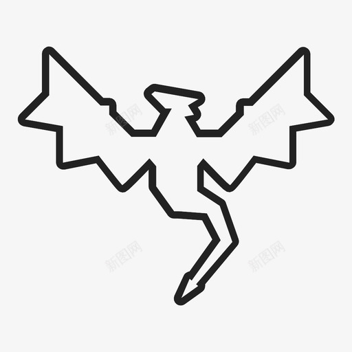 龙符号神话图标svg_新图网 https://ixintu.com 忽略 指示 标记 检查 神话 符号 翅膀 野兽 飞行 龙