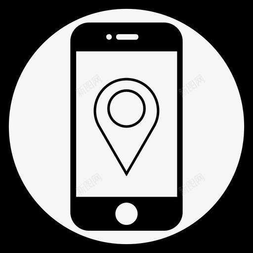 iphone地图标记黑色智能手机手机应用程序svg_新图网 https://ixintu.com iphone地图标记 黑色智能手机手机应用程序