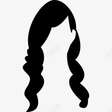 女性深色长发造型发廊图标图标