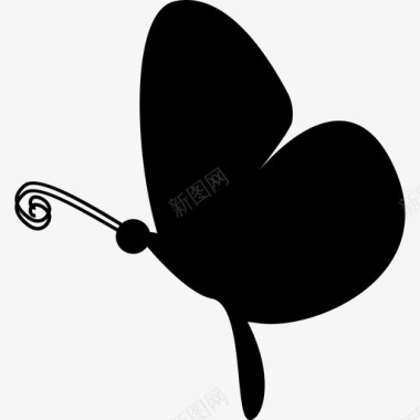 黑蝴蝶侧视图动物蝴蝶图标图标