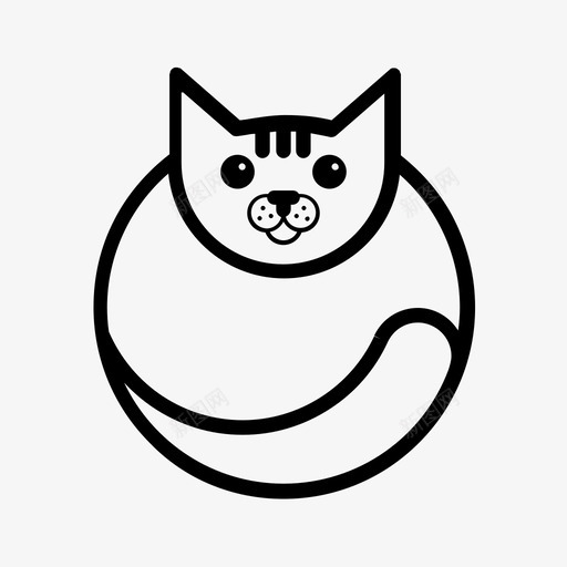 肥猫圆的可爱的图标svg_新图网 https://ixintu.com 可爱的 圆圈 圆的 沿着 清洁 肥猫 蛋糕 衣服 补充