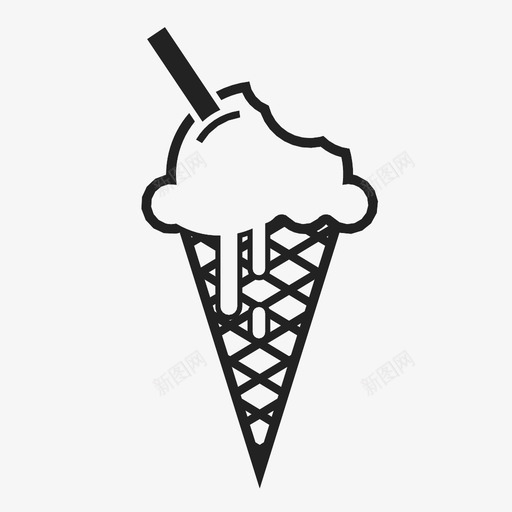 冰淇淋筒夏季雪糕图标svg_新图网 https://ixintu.com 乳制品 冰淇淋筒 冷冻 冷的 华夫饼 夏季 甜点 雪糕 食品